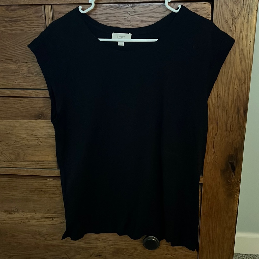Loft cropped sleeve Black T-shirt